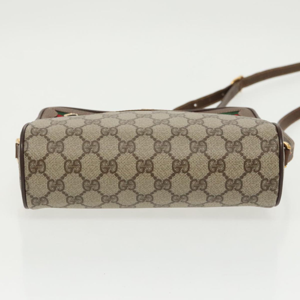 GUCCI GG Supreme Web Sherry Line Shoulder Bag PVC Beige 119 02 087 100147