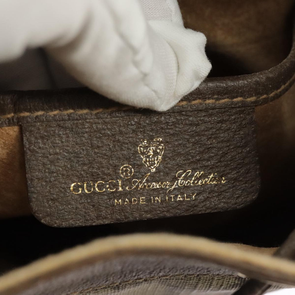 GUCCI GG Supreme Web Sherry Line Shoulder Bag PVC Beige 164 02 034 100148