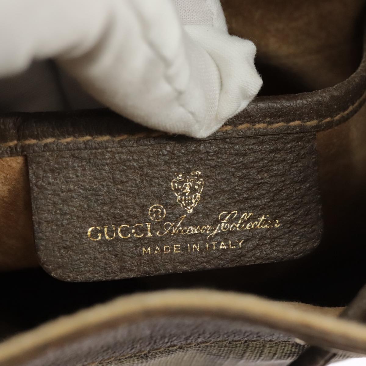 GUCCI GG Supreme Web Sherry Line Shoulder Bag PVC Beige 164 02 034 100148