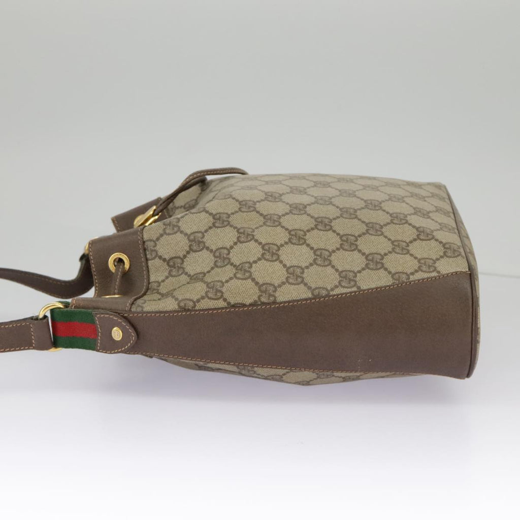 GUCCI GG Supreme Web Sherry Line Shoulder Bag PVC Beige 164 02 034 100148