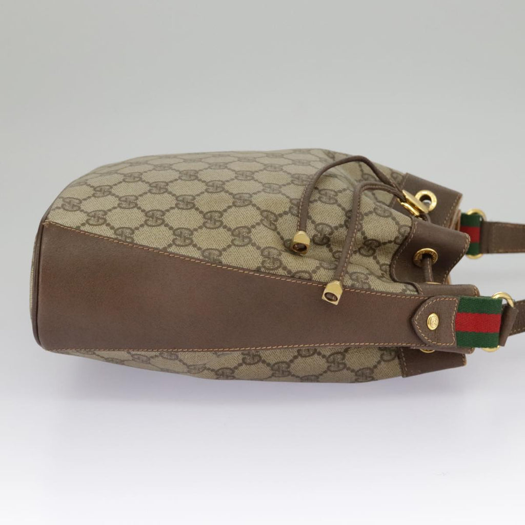 GUCCI GG Supreme Web Sherry Line Shoulder Bag PVC Beige 164 02 034 100148
