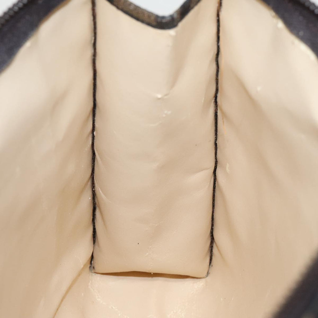FENDI Zucca Canvas Clutch Bag Brown Black 100167