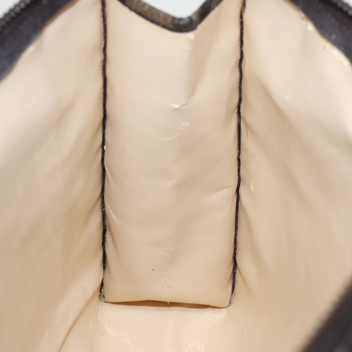 FENDI Zucca Canvas Clutch Bag Brown Black 100167