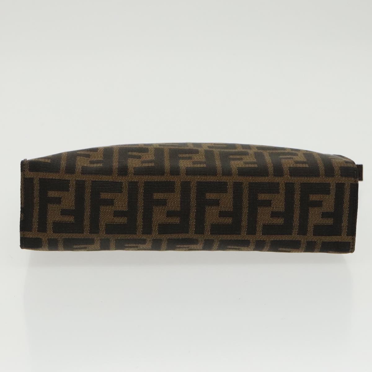 FENDI Zucca Canvas Clutch Bag Brown Black 100167