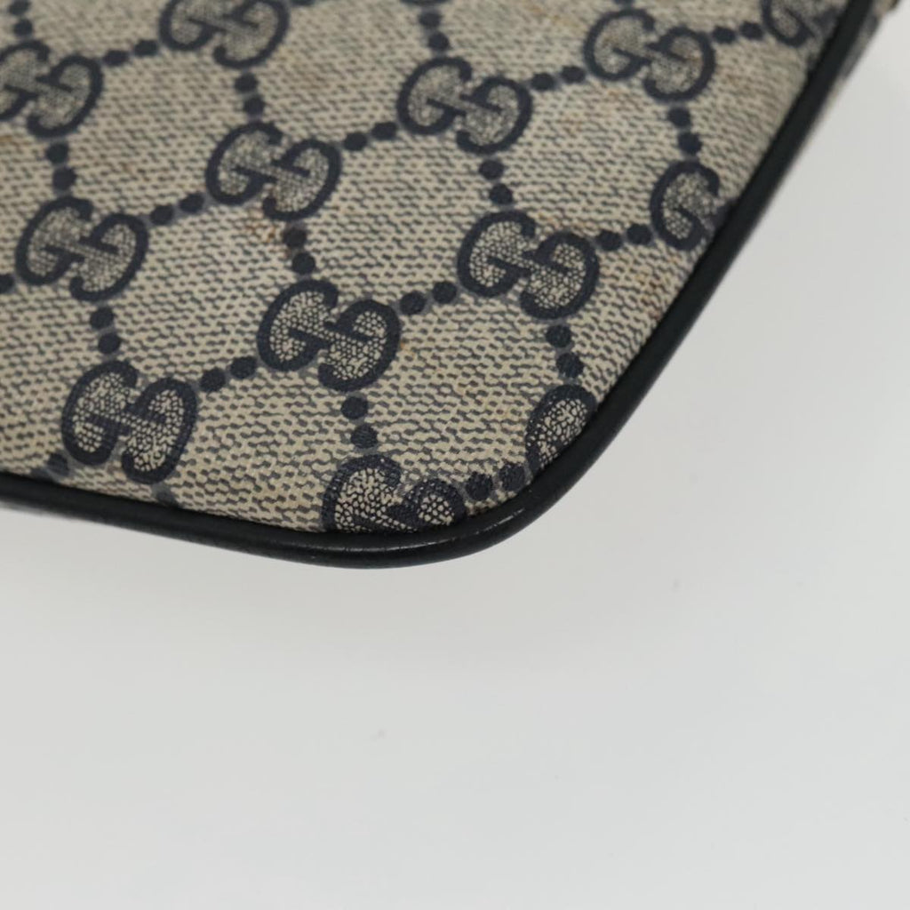GUCCI GG Supreme Sherry Line Shoulder Bag PVC Navy Gold 904 02 047 100169