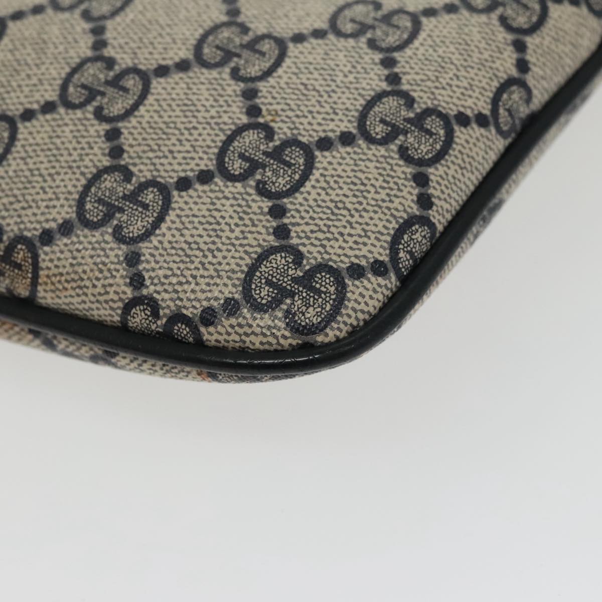 GUCCI GG Supreme Sherry Line Shoulder Bag PVC Navy Gold 904 02 047 100169