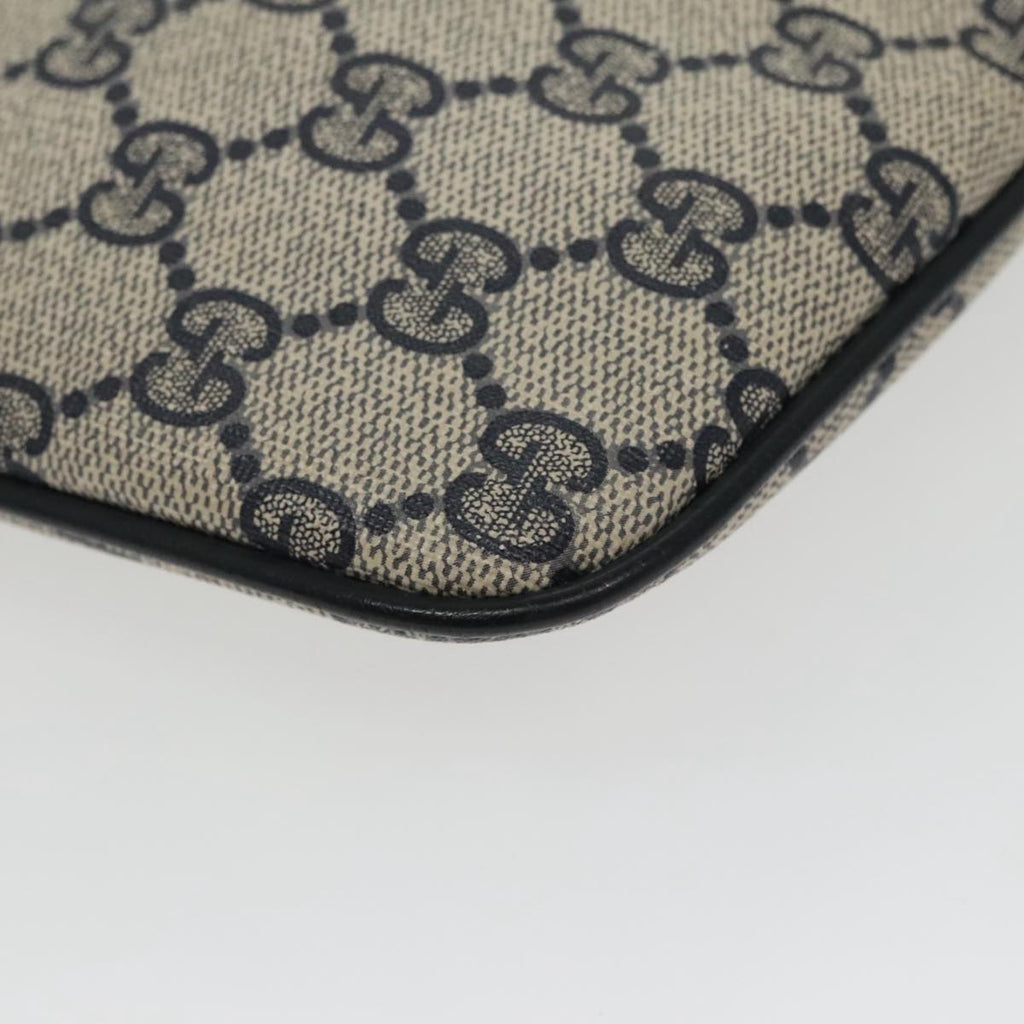 GUCCI GG Supreme Sherry Line Shoulder Bag PVC Navy Gold 904 02 047 100169