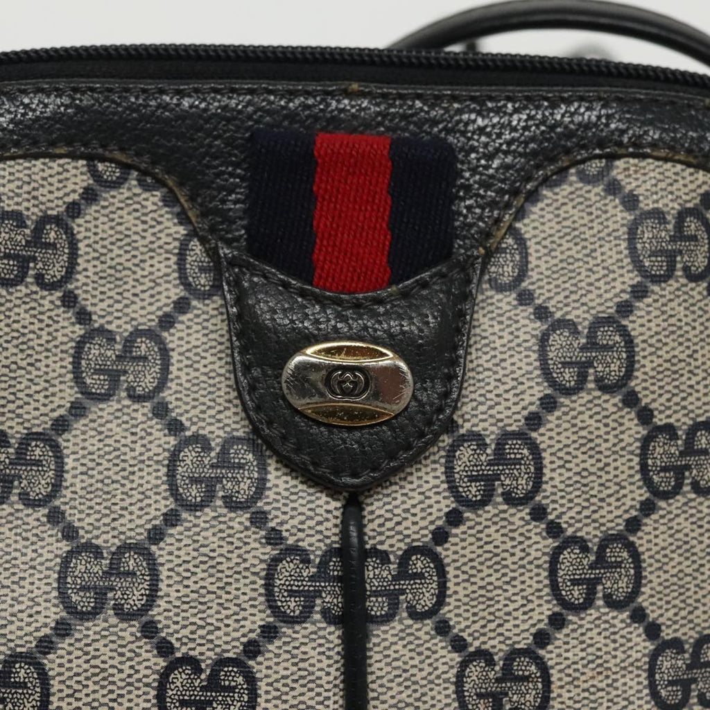 GUCCI GG Supreme Sherry Line Shoulder Bag PVC Navy Gold 904 02 047 100169