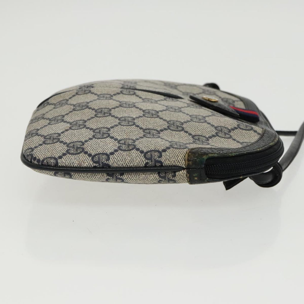 GUCCI GG Supreme Sherry Line Shoulder Bag PVC Navy Gold 904 02 047 100169