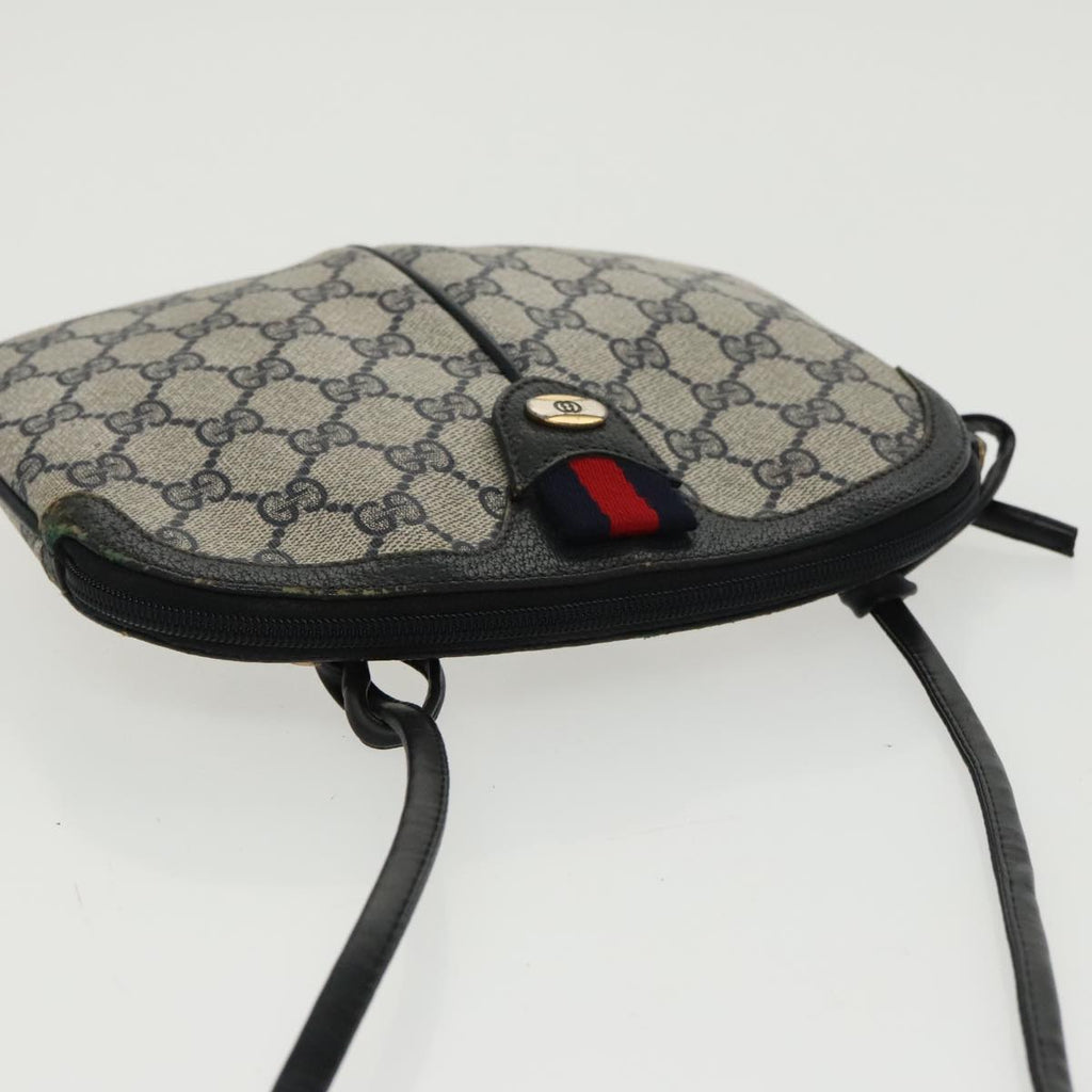 GUCCI GG Supreme Sherry Line Shoulder Bag PVC Navy Gold 904 02 047 100169