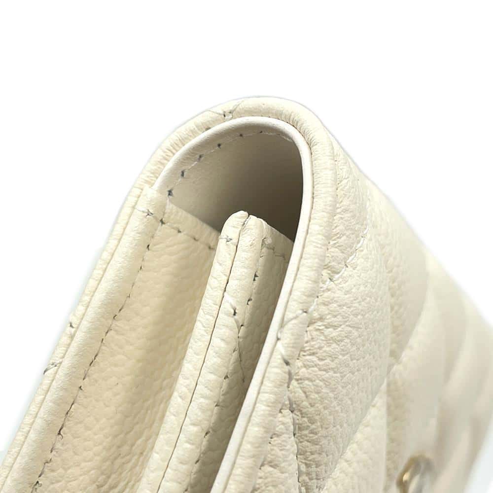 CHANEL Matelasse Ribbon Chain Belt Bag WhiteAP3352 Caviar Leather