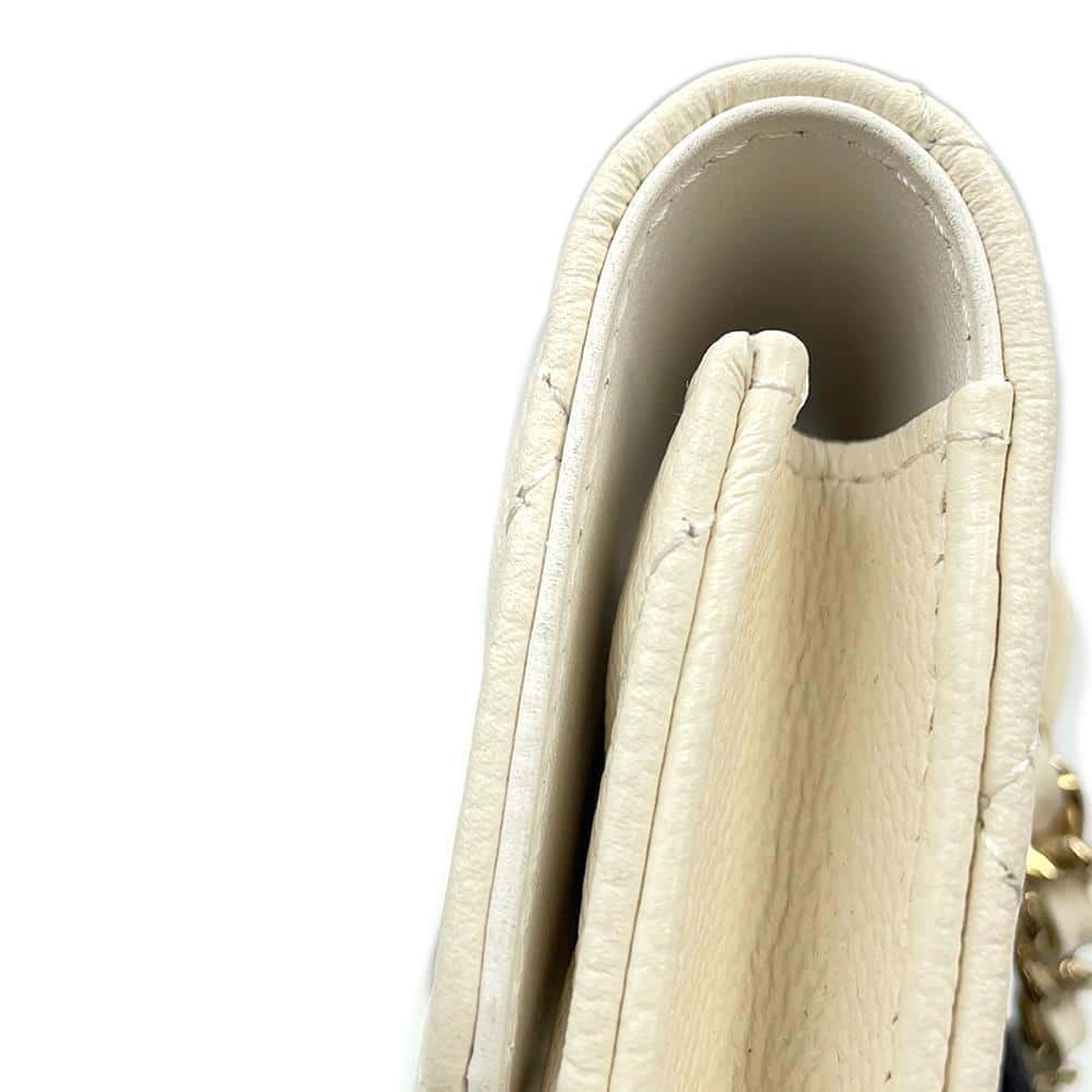 CHANEL Matelasse Ribbon Chain Belt Bag WhiteAP3352 Caviar Leather