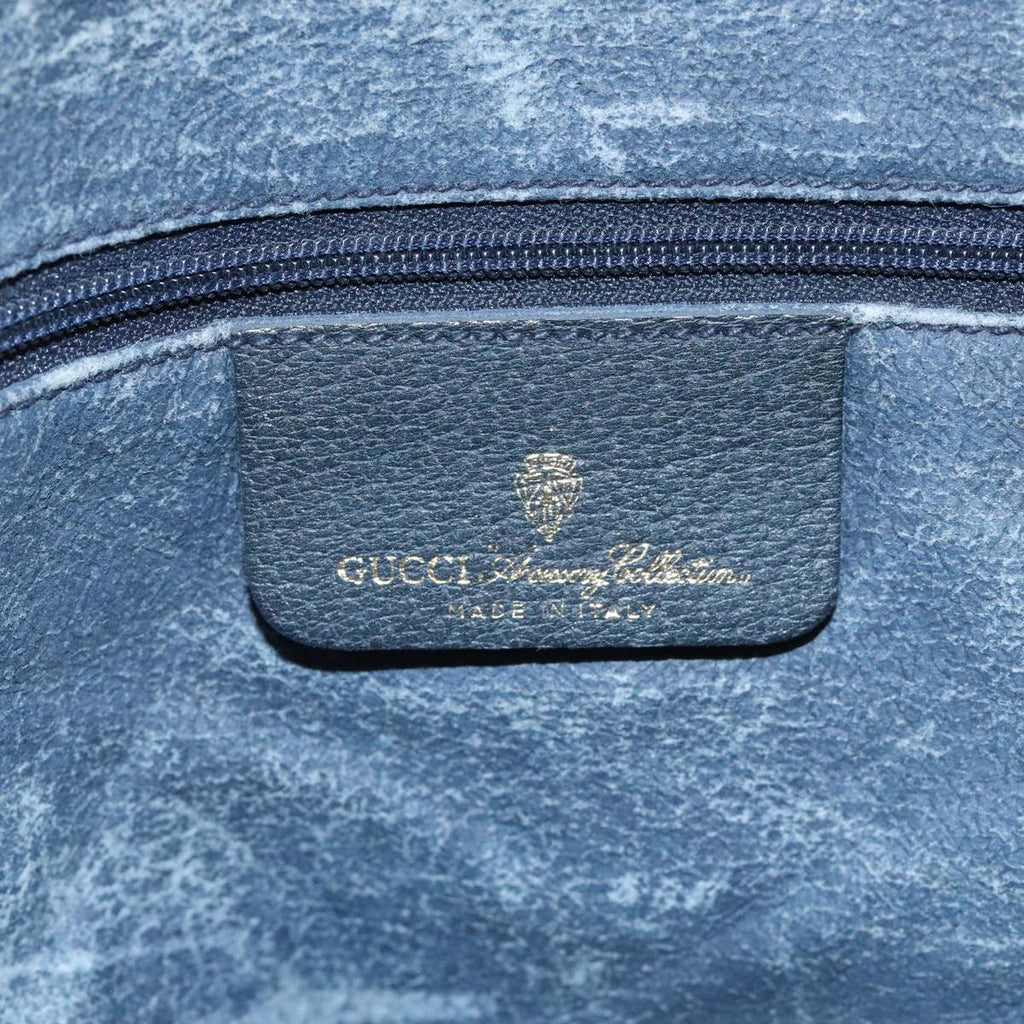 GUCCI GG Supreme Sherry Line Shoulder Bag PVC Navy Gold 02 14 013 100174
