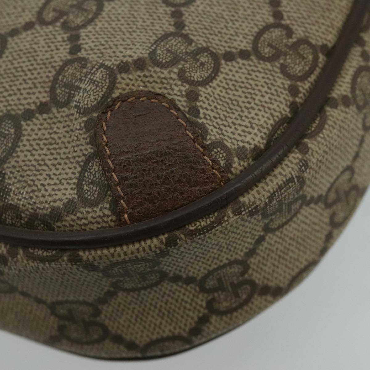 GUCCI GG Supreme Web Sherry Line Shoulder Bag PVC Beige 89 02 066 100175