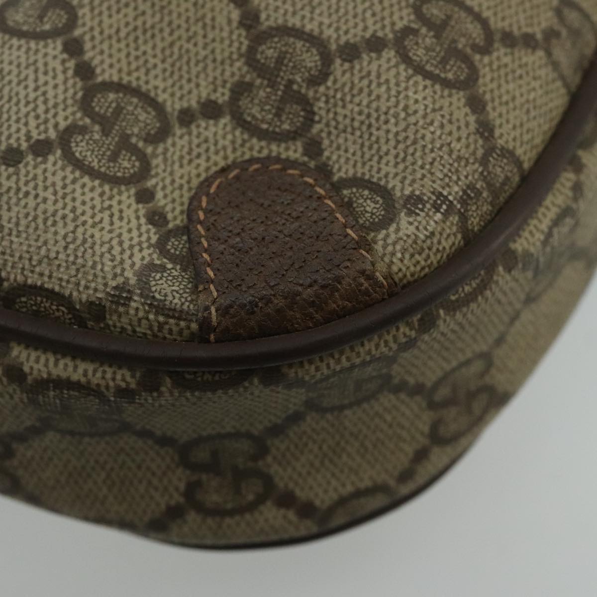GUCCI GG Supreme Web Sherry Line Shoulder Bag PVC Beige 89 02 066 100175