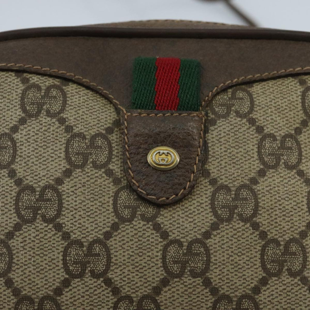 GUCCI GG Supreme Web Sherry Line Shoulder Bag PVC Beige 89 02 066 100175
