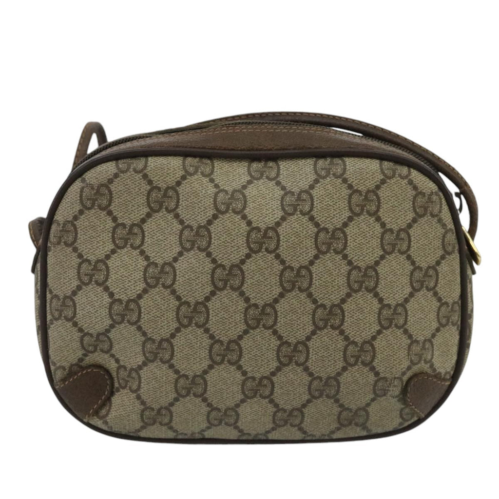 GUCCI GG Supreme Web Sherry Line Shoulder Bag PVC Beige 89 02 066 100175