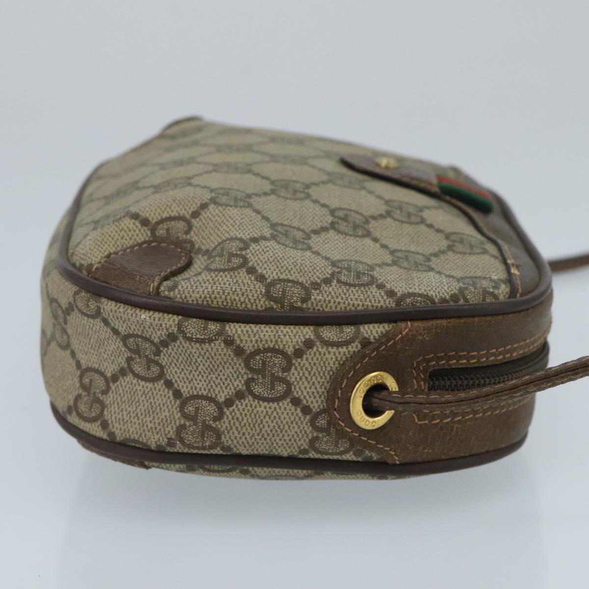 GUCCI GG Supreme Web Sherry Line Shoulder Bag PVC Beige 89 02 066 100175