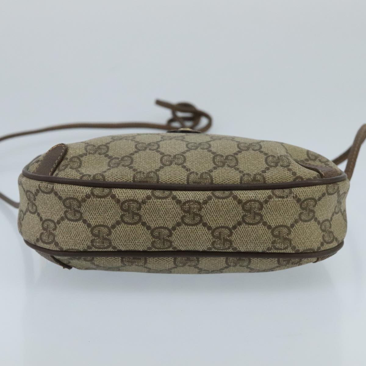 GUCCI GG Supreme Web Sherry Line Shoulder Bag PVC Beige 89 02 066 100175