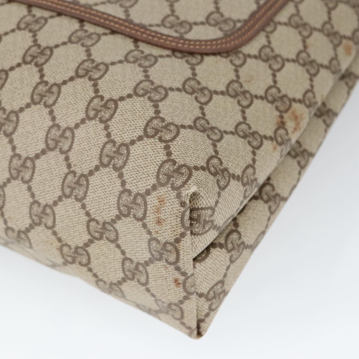 GUCCI GG Supreme Web Sherry Line Tote Bag PVC Beige Red 002 123 100184