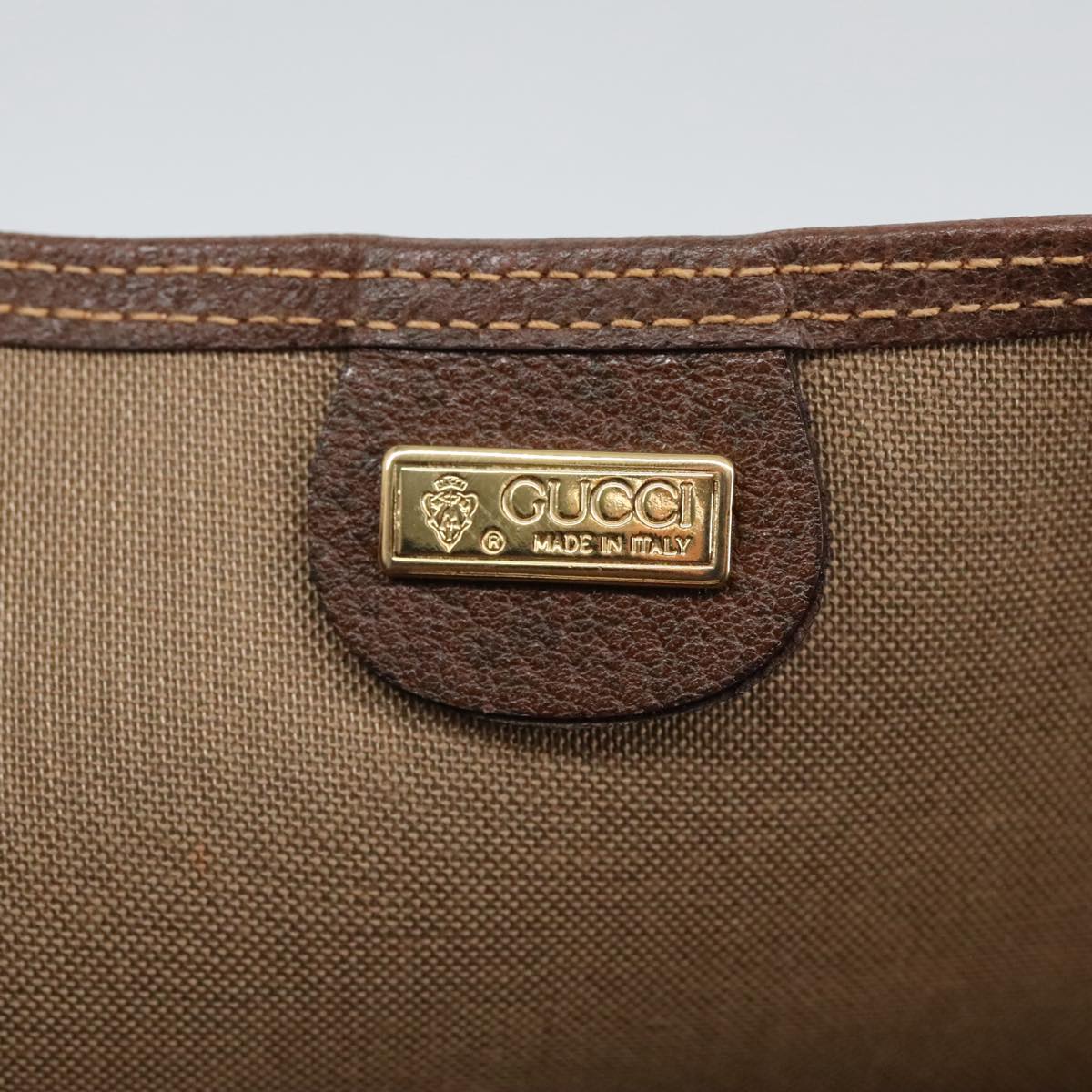 GUCCI GG Supreme Web Sherry Line Tote Bag PVC Beige Red 002 123 100184