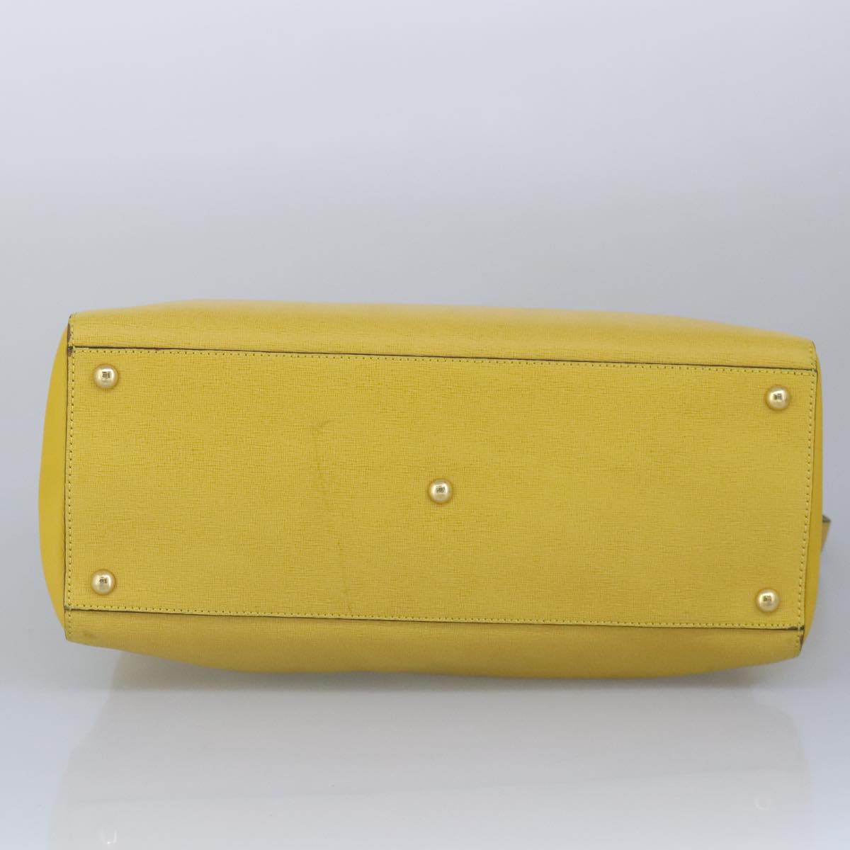 FENDI To joule Hand Bag Leather 2way Yellow Gold 100188