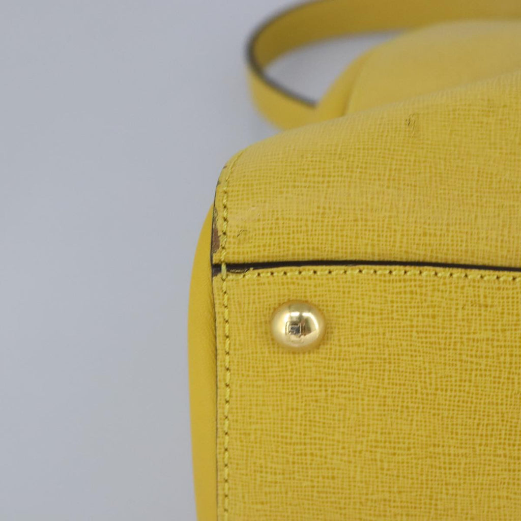 FENDI To joule Hand Bag Leather 2way Yellow Gold 100188