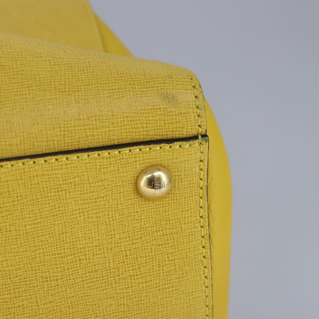 FENDI To joule Hand Bag Leather 2way Yellow Gold 100188