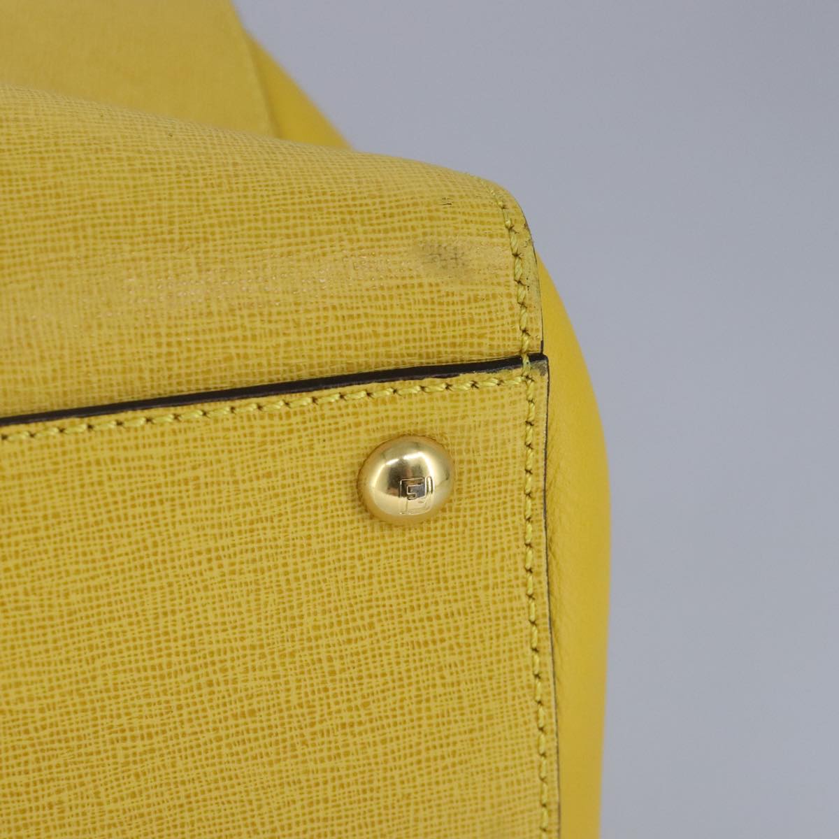 FENDI To joule Hand Bag Leather 2way Yellow Gold 100188