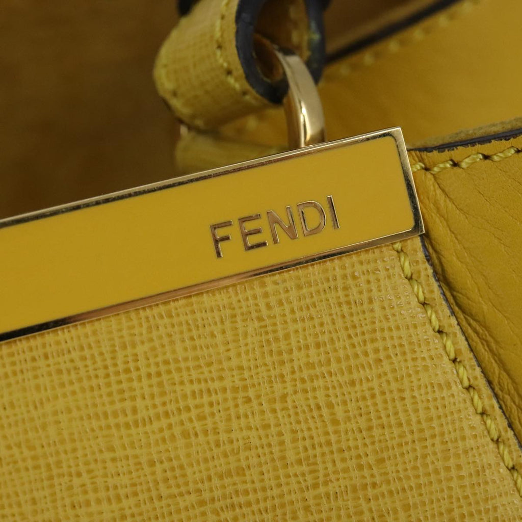 FENDI To joule Hand Bag Leather 2way Yellow Gold 100188