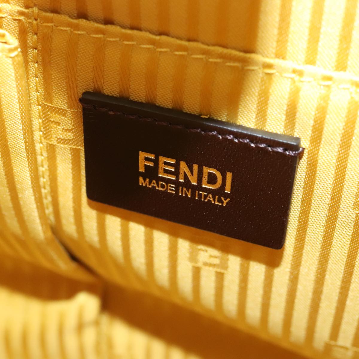 FENDI To joule Hand Bag Leather 2way Yellow Gold 100188
