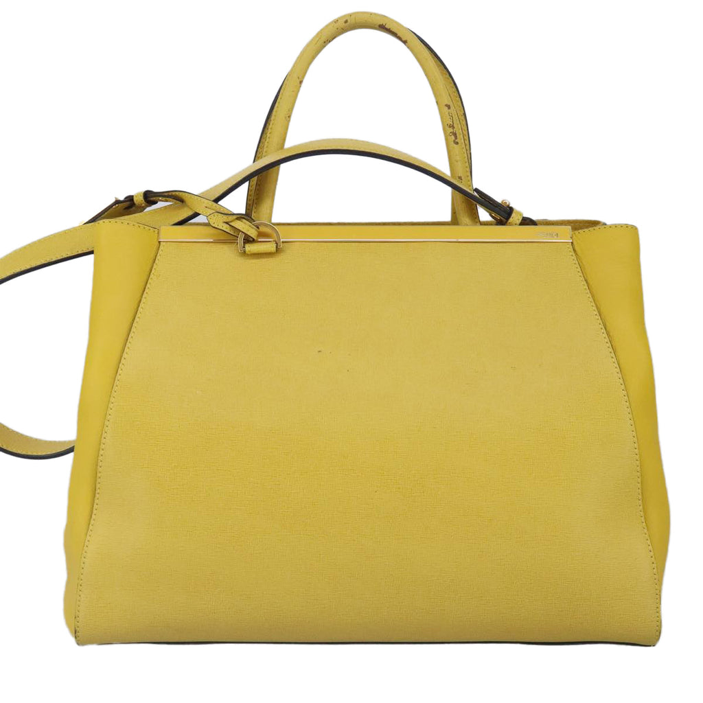 FENDI To joule Hand Bag Leather 2way Yellow Gold 100188