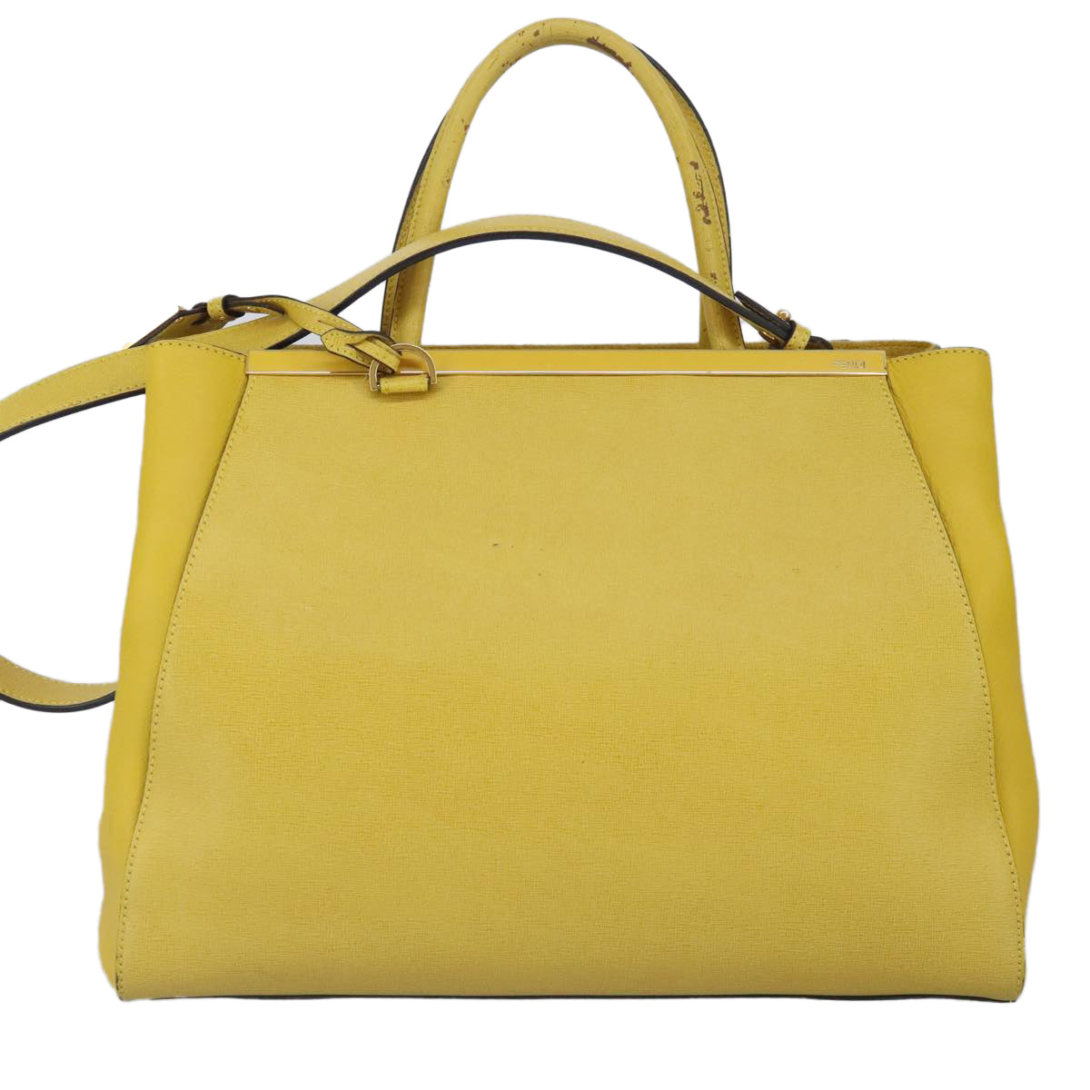 FENDI To joule Hand Bag Leather 2way Yellow Gold 100188