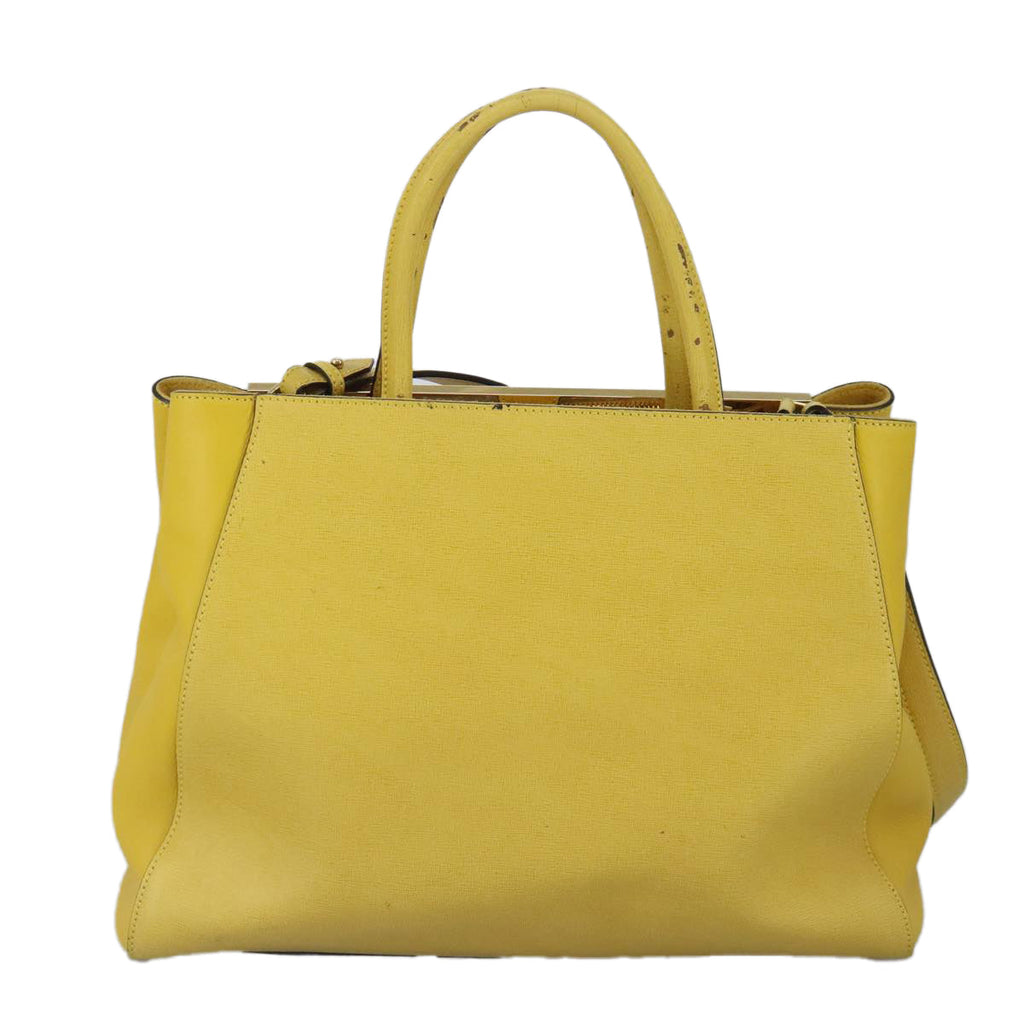 FENDI To joule Hand Bag Leather 2way Yellow Gold 100188