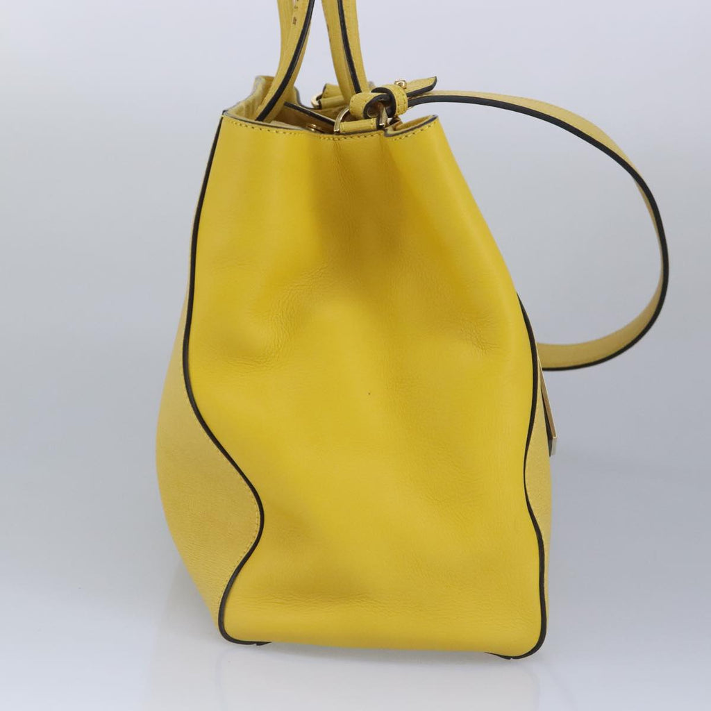FENDI To joule Hand Bag Leather 2way Yellow Gold 100188