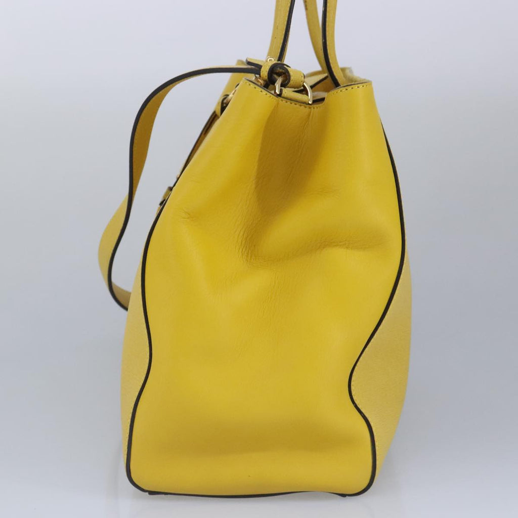 FENDI To joule Hand Bag Leather 2way Yellow Gold 100188