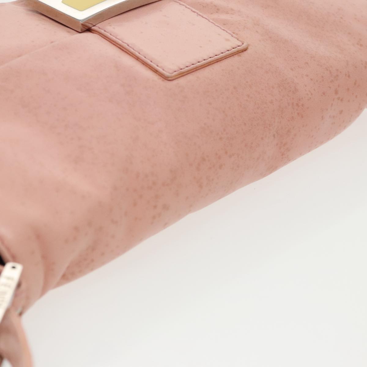 FENDI Mamma Baguette Shoulder Bag Leather Pink Silver 100213