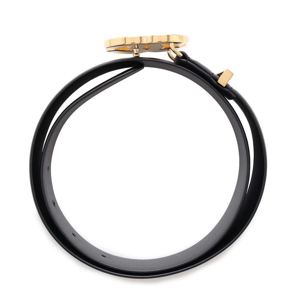CHANEL CC Logo Belt Size 75 Black Leather