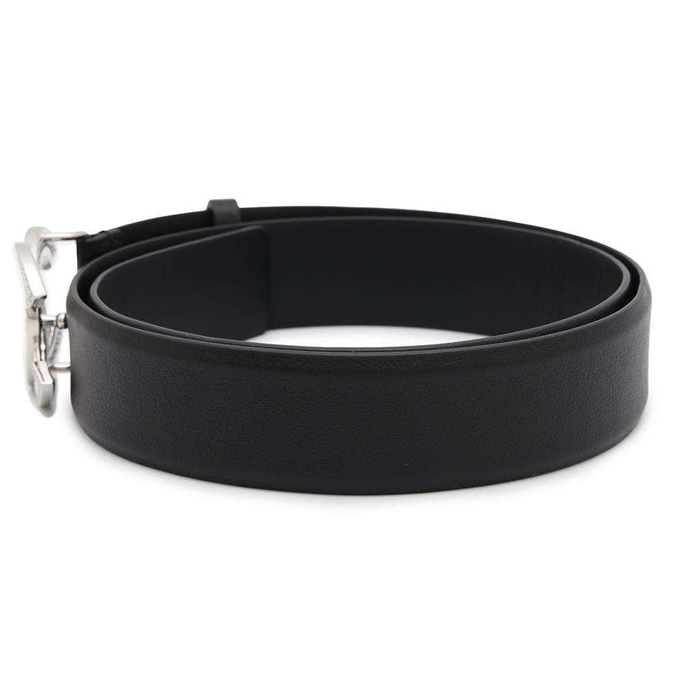 CHANEL CC Logo Belt Size 75 Black Leather