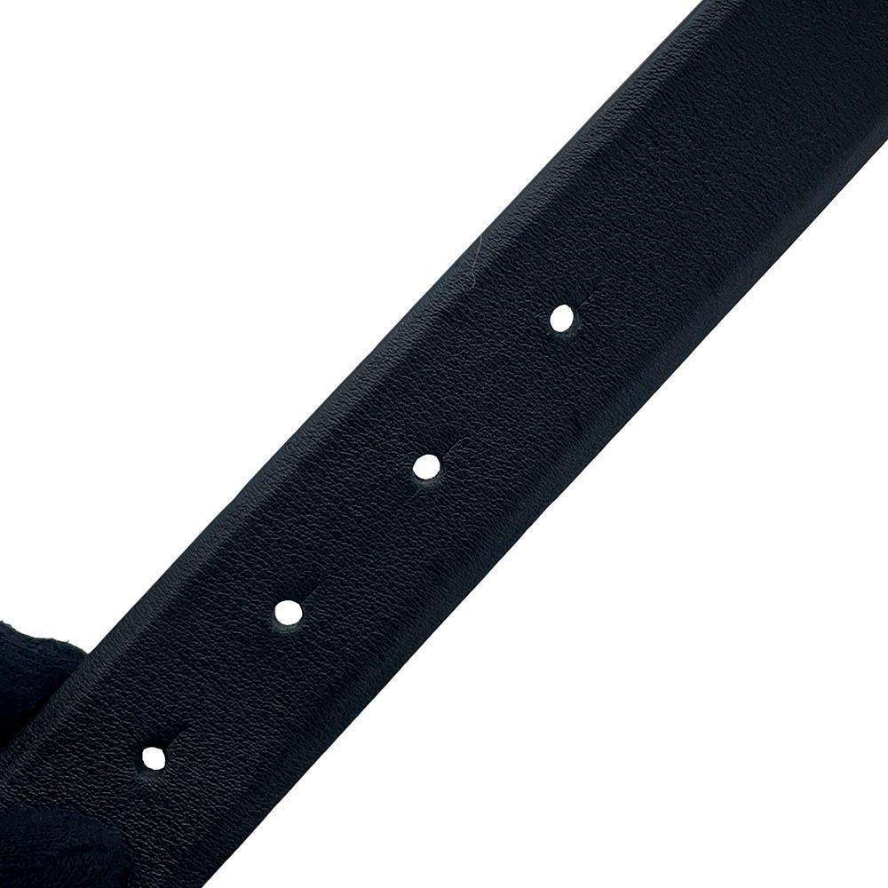 CHANEL CC Logo Belt Size 75 Black Leather