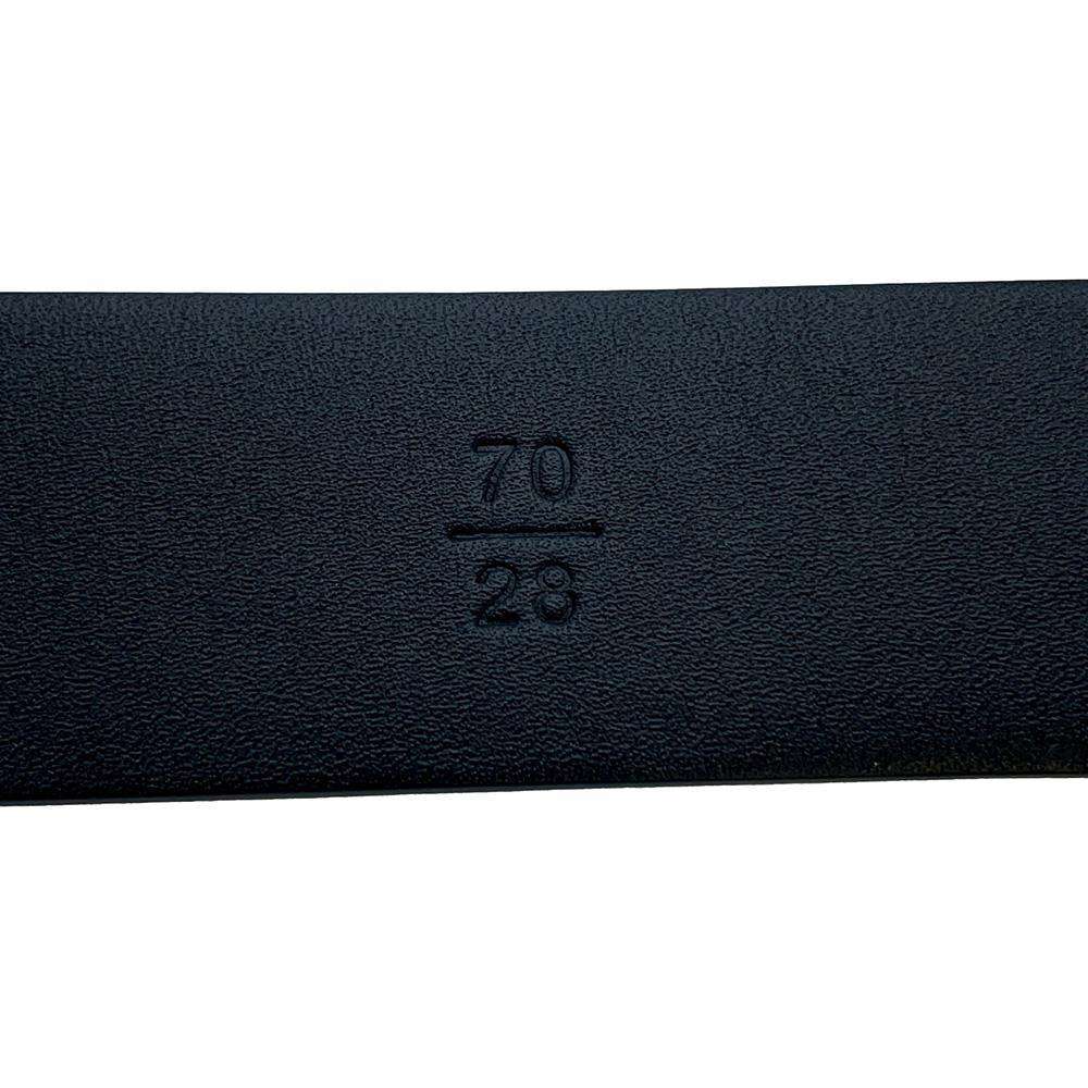 CHANEL CC Logo Belt Size 70 Black/White Leather