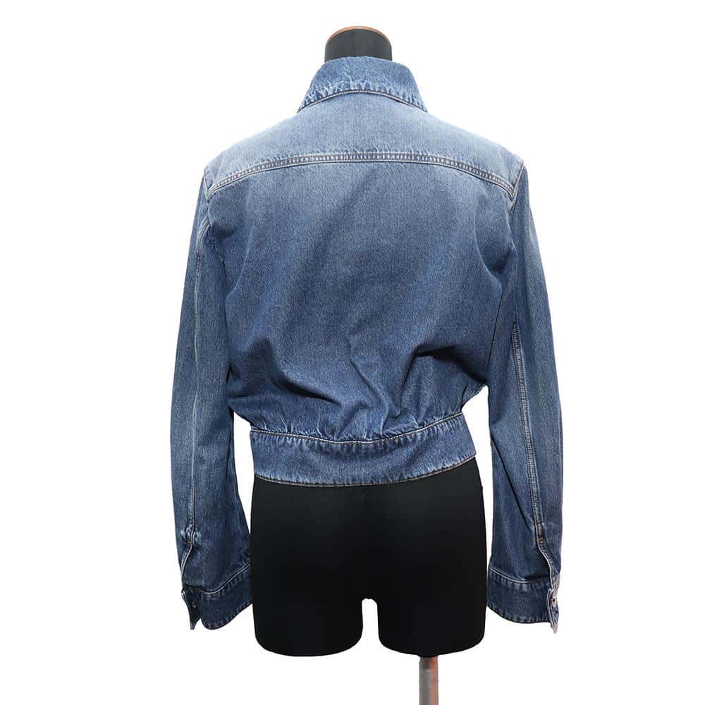 CHANEL Washed Denim Jacket Size 34 BlueP76746 Cotton100%