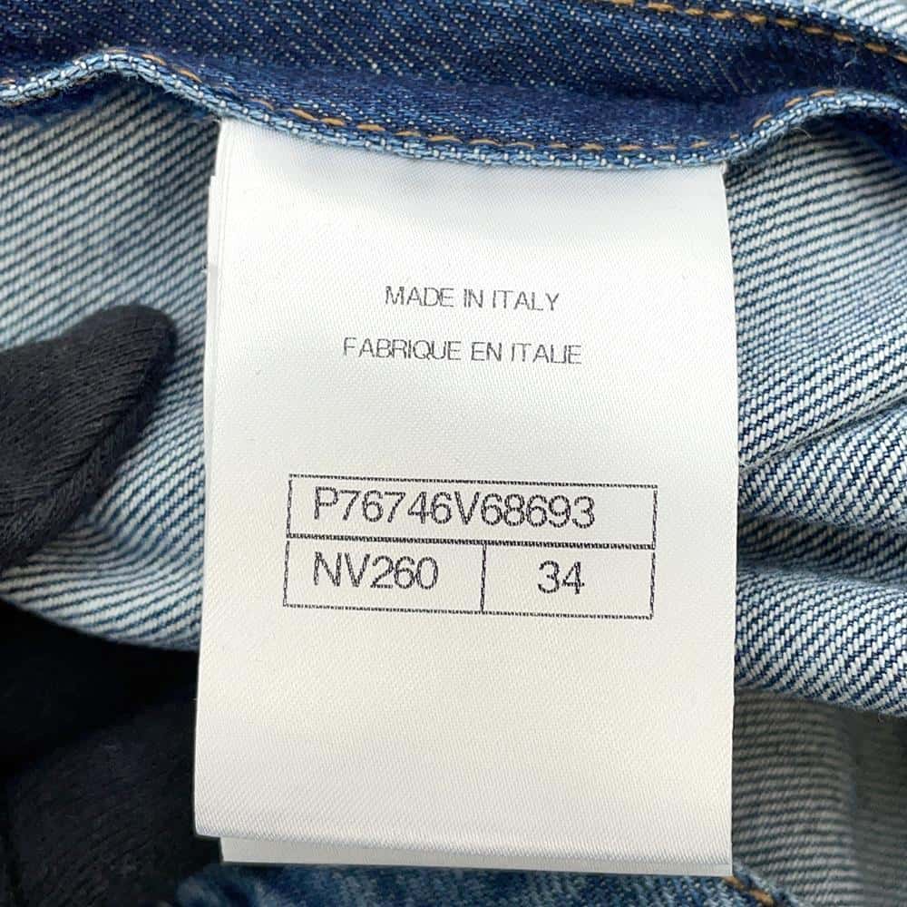 CHANEL Washed Denim Jacket Size 34 BlueP76746 Cotton100%