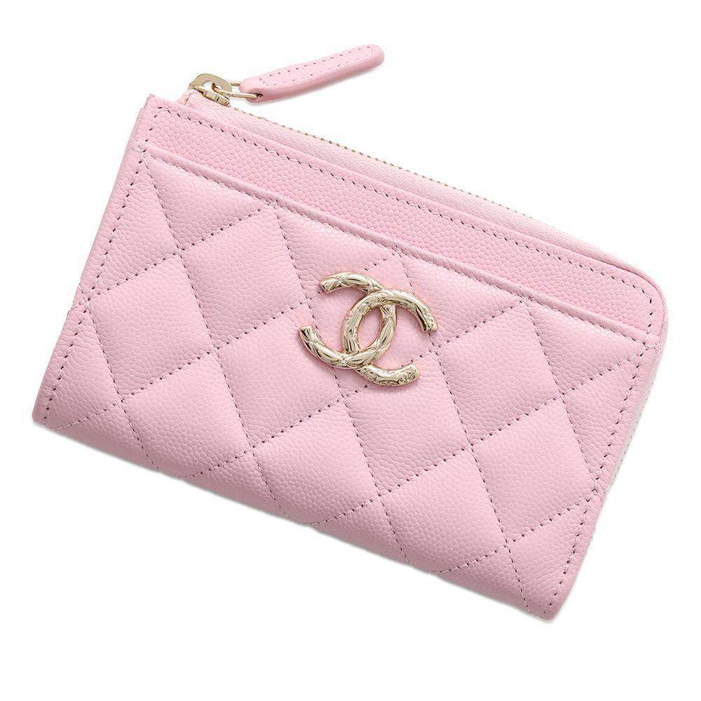 CHANEL Matelasse fragment case Light PinkAP3982 Caviar Leather
