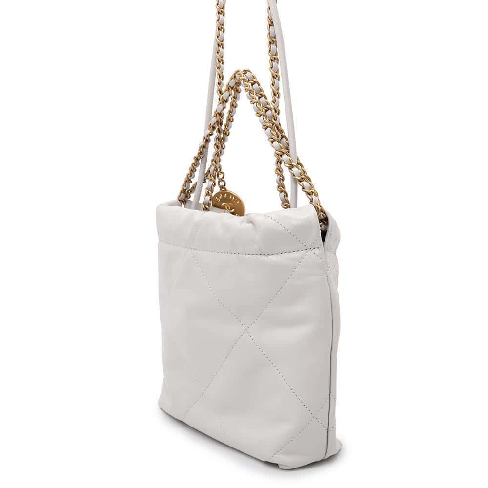 CHANEL CHANEL 22Bag GrayAS3980 Shiny Calf Leather Size Mini