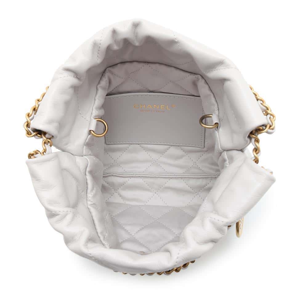 CHANEL CHANEL 22Bag GrayAS3980 Shiny Calf Leather Size Mini