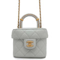 CHANEL Matelasse Chain Vanity Light BlueAS3973 Lambskin Size Small