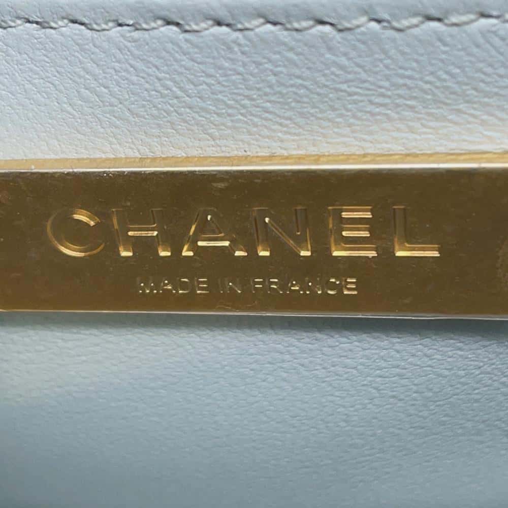 CHANEL Matelasse Chain Vanity Light BlueAS3973 Lambskin Size Small
