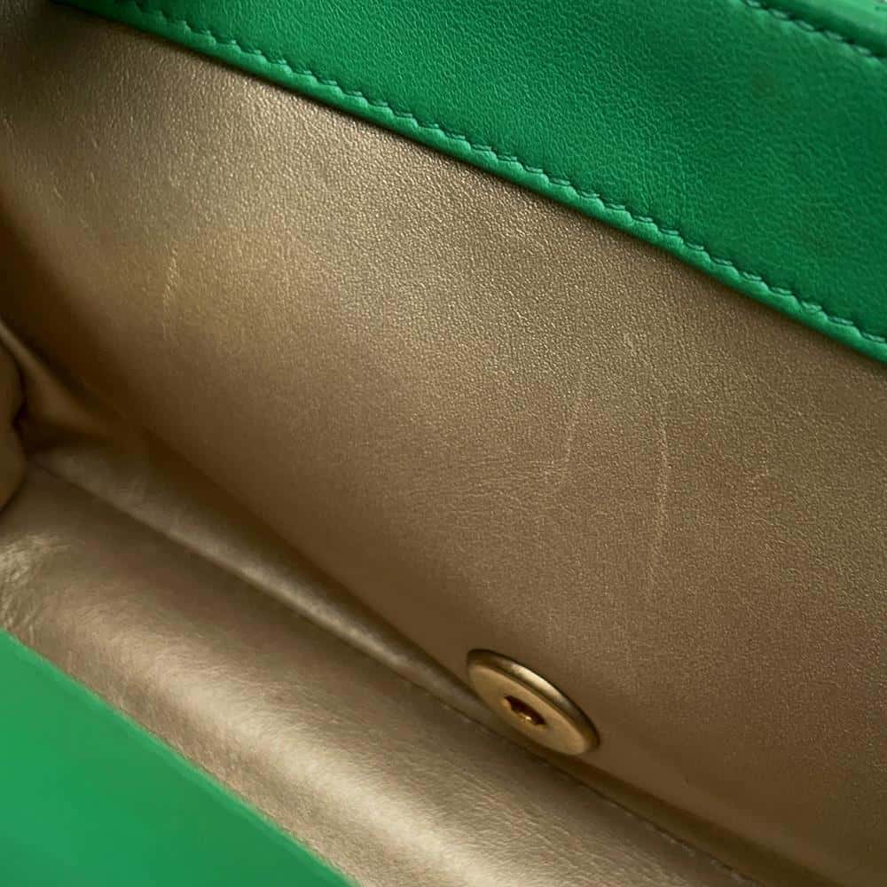 CHANEL Matelasse Top Handle 2WAY Green Lambskin