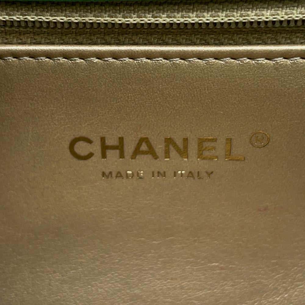 CHANEL Matelasse Top Handle 2WAY Green Lambskin